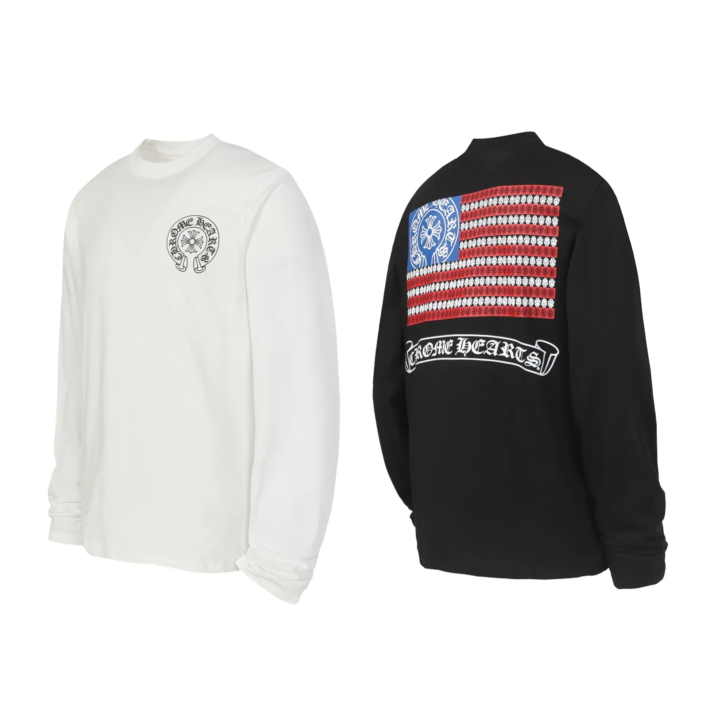 P160 Cross-border model. Those who pursue quality, please do not place an order. -Chrome Hearts/Chrome Hearts Sanskrit horseshoe🇺🇸 platform popular long-sleeved T-shirt -High weight, high density and high quality. The wool is soft, delicate and skin-friendly. It feels soft and silky. It has excellent warmth and skin-friendly properties. XL